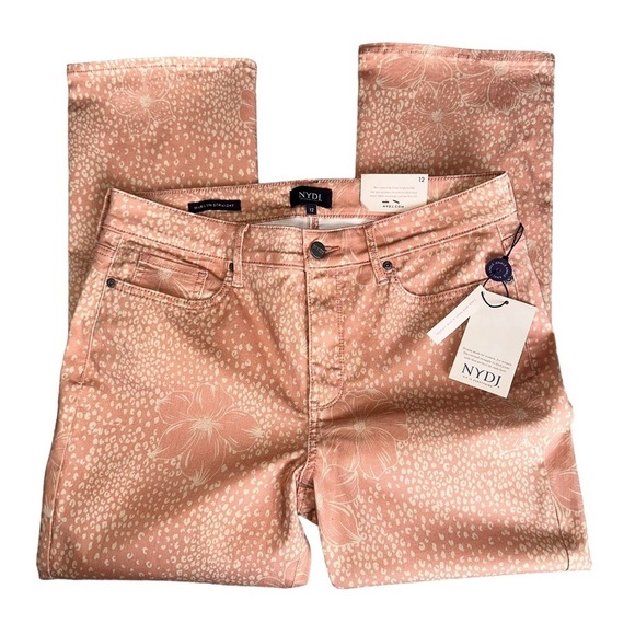 NYDJ Marilyn Straight Leg Ankle Pants Mirage Leopard Womens Size 12 NWT - Picture 4 of 12
